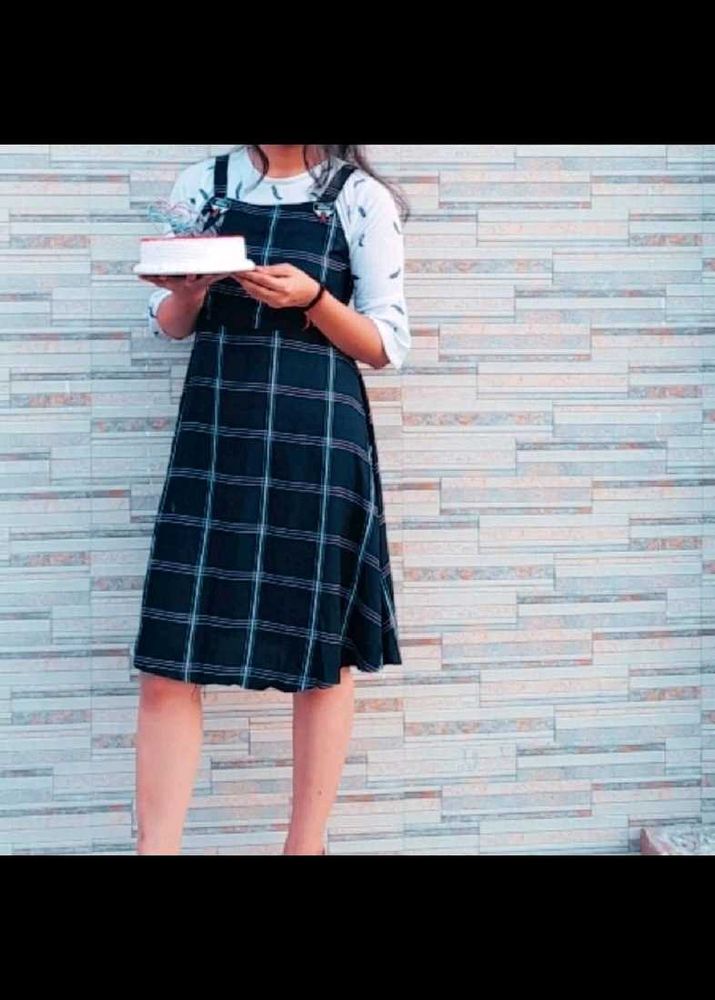 Cute Plaid Pinafore Dress