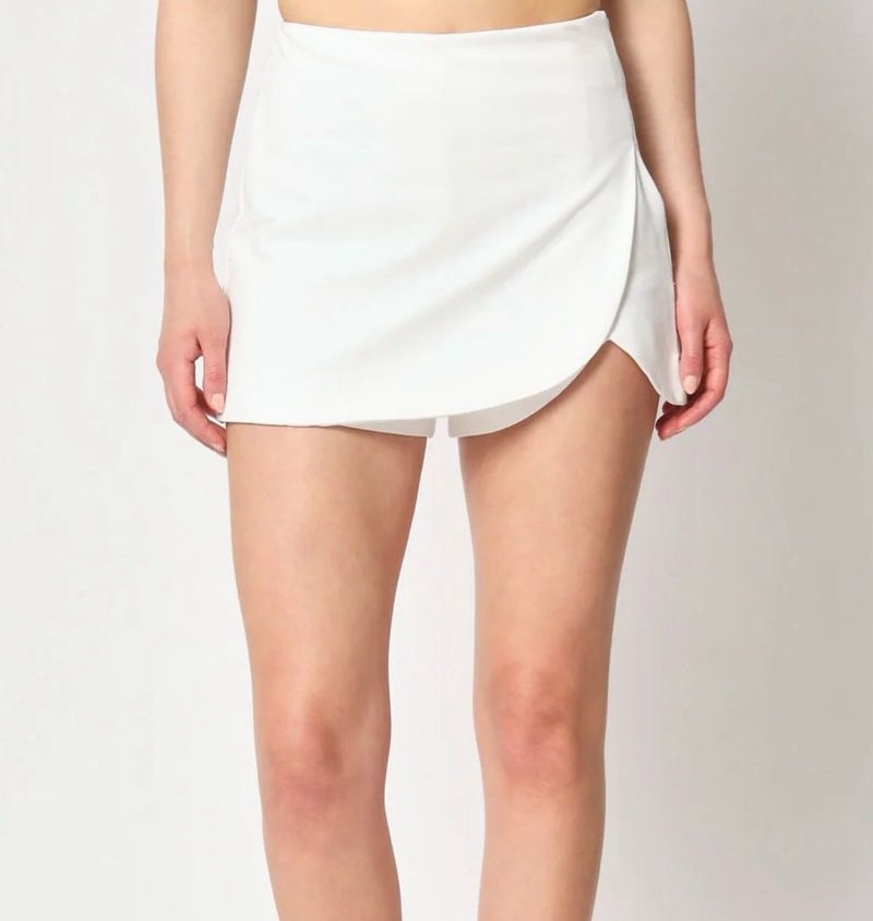 White Wrap Mini Skort