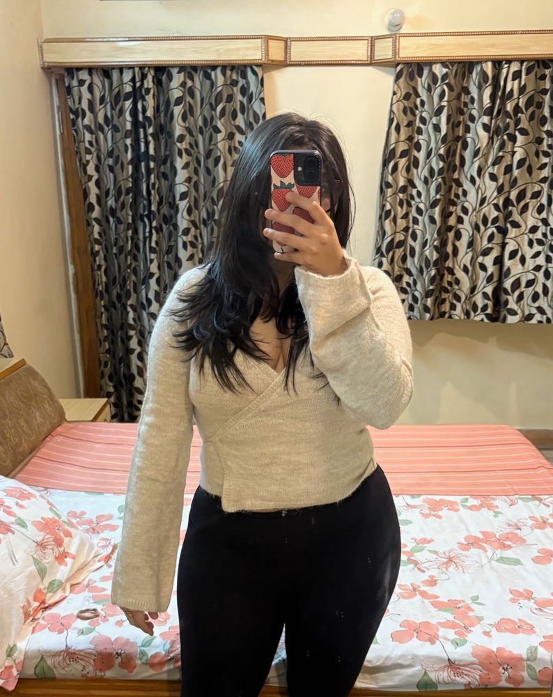 Cozy Knit Wrap Top