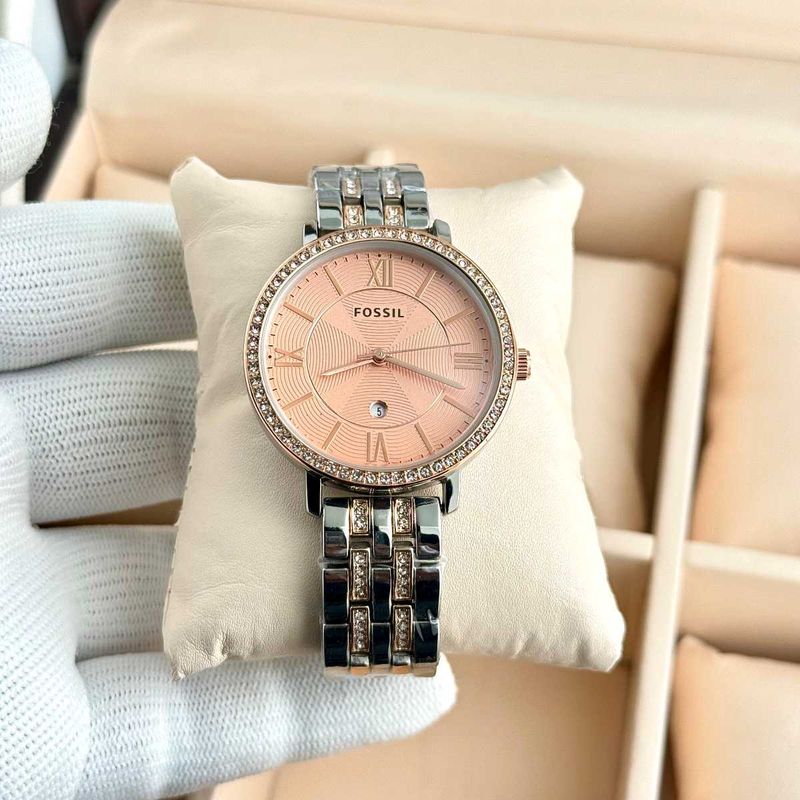 Fossil Rose Gold Watch with Crystal Accents