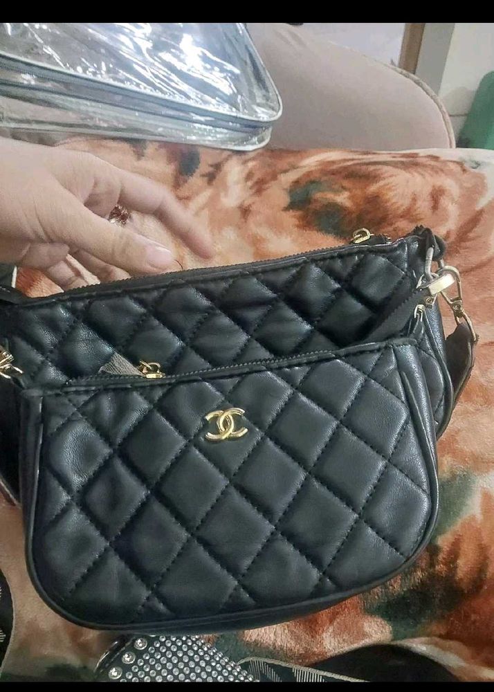 Chic Quilted Black Handbag