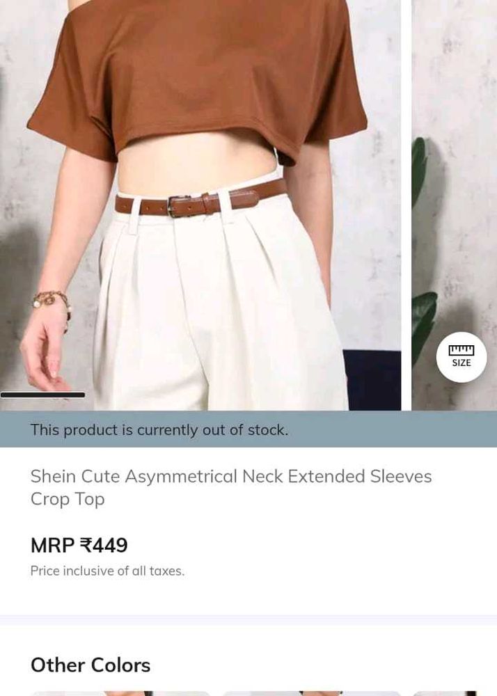 Cute Brown Crop Top with Extended Sleeves