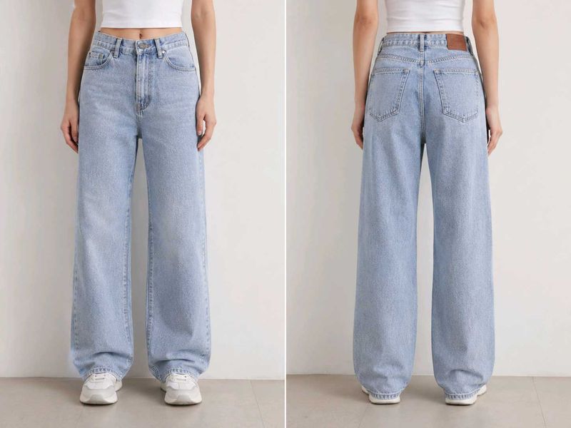 Light Wash Wide Leg Jeans