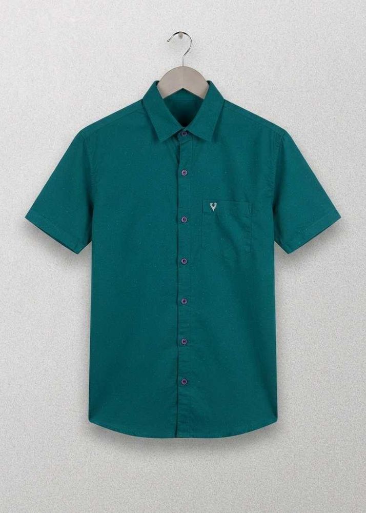 Men’s Solid Green Half Sleeves Shirt
