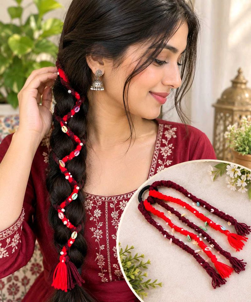 Boho Braided Hair Accessory with Beads &amp; Shells
