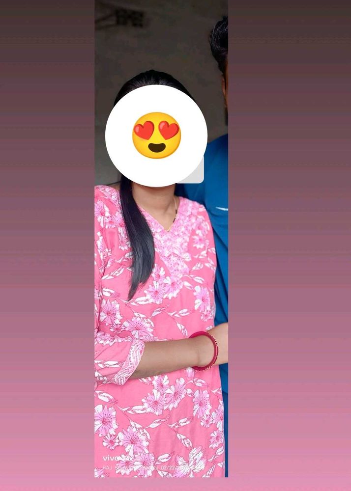 two piece Beautiful Pink Floral Kurta