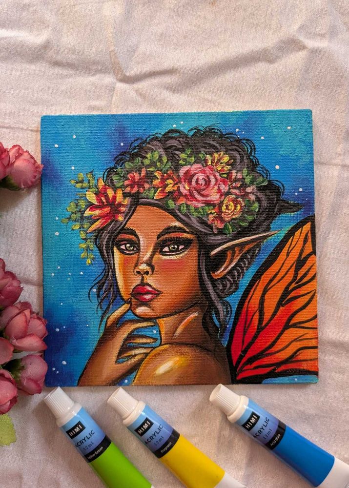 Mini Handmade Fairy Painting