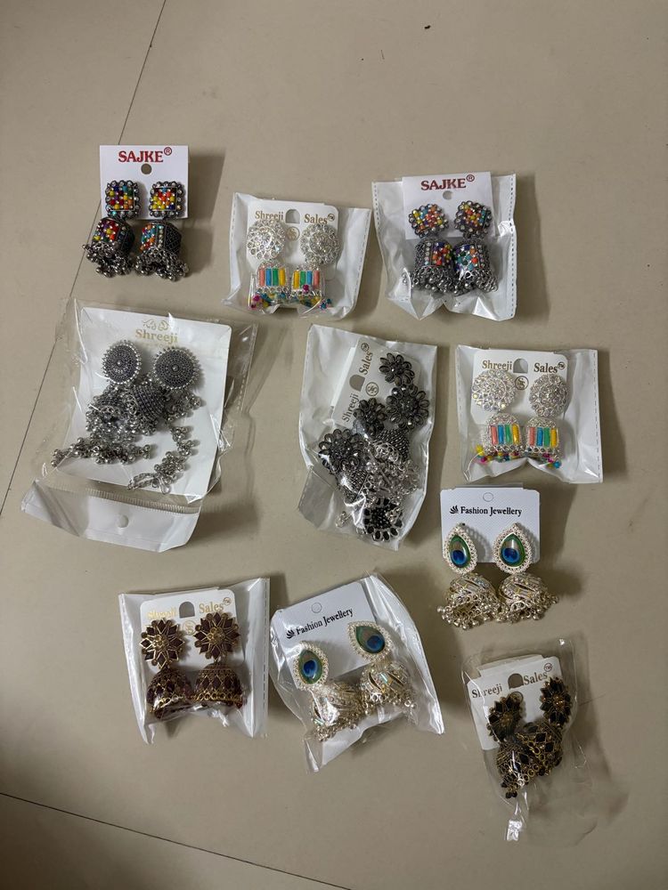 Assorted Ethnic Jhumka Earrings Set