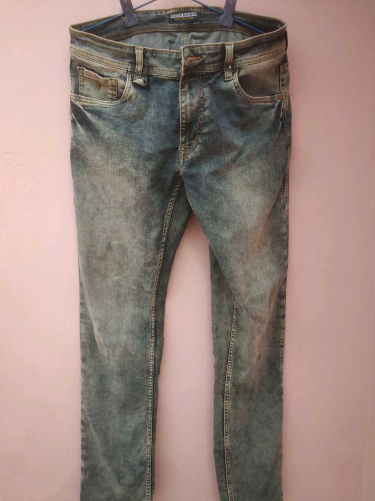 Men's Washed Denim Jeans