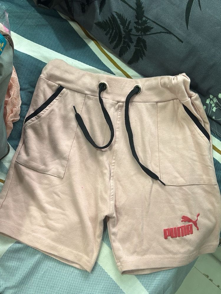 Puma Pink Drawstring Shorts