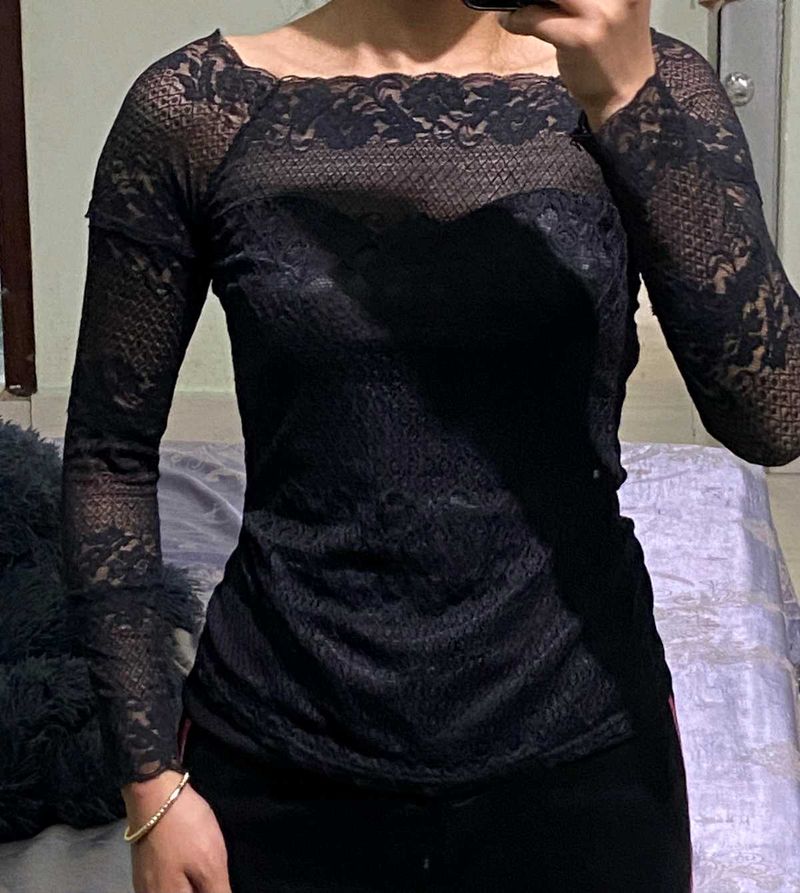 Premium🔥Dark feminine 👠 Lace Top gothic 🕯️