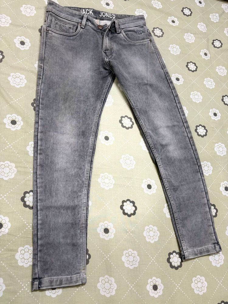 Men's Jack Jones Grey Denim Jeans