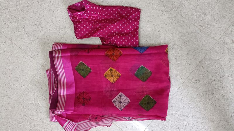 Saree With Stitched Blouse