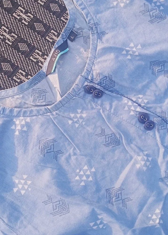 Light Blue Printed Kurta