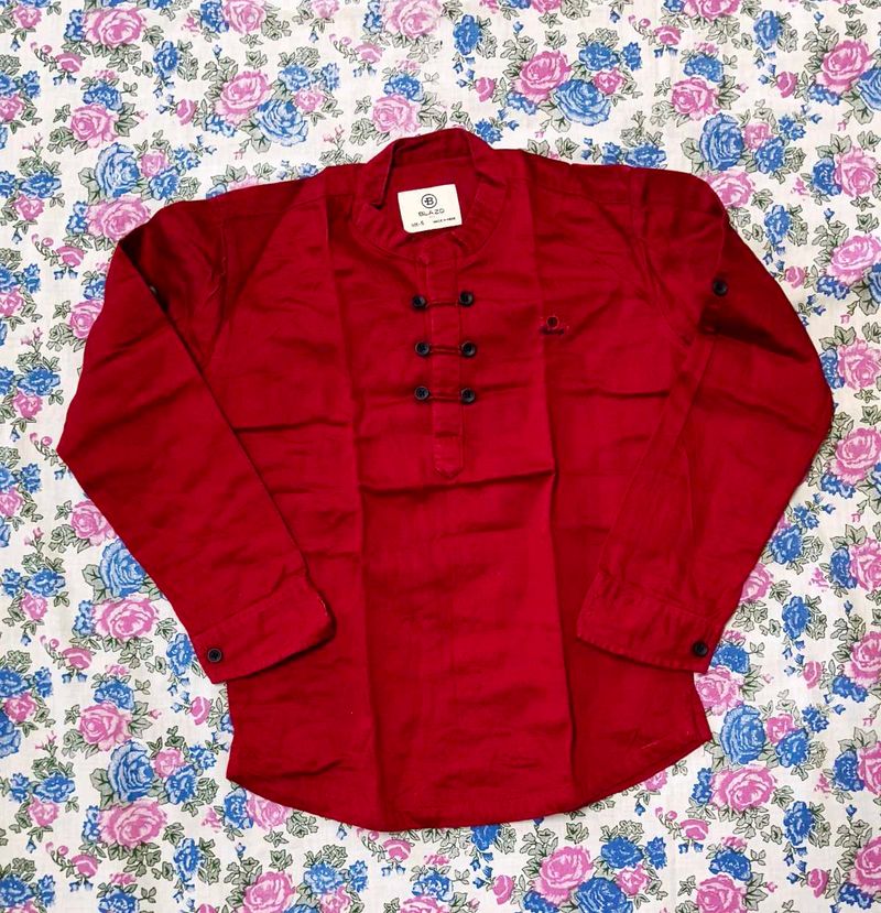 Boys Red Kurta - for 6 years old