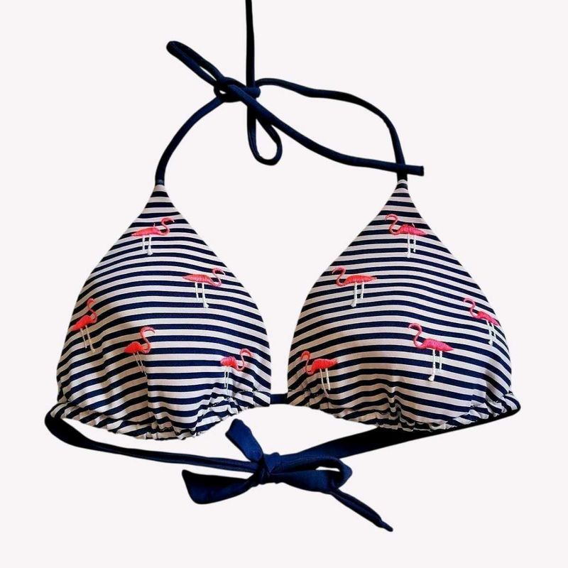 Flamingo Striped Bikini Top