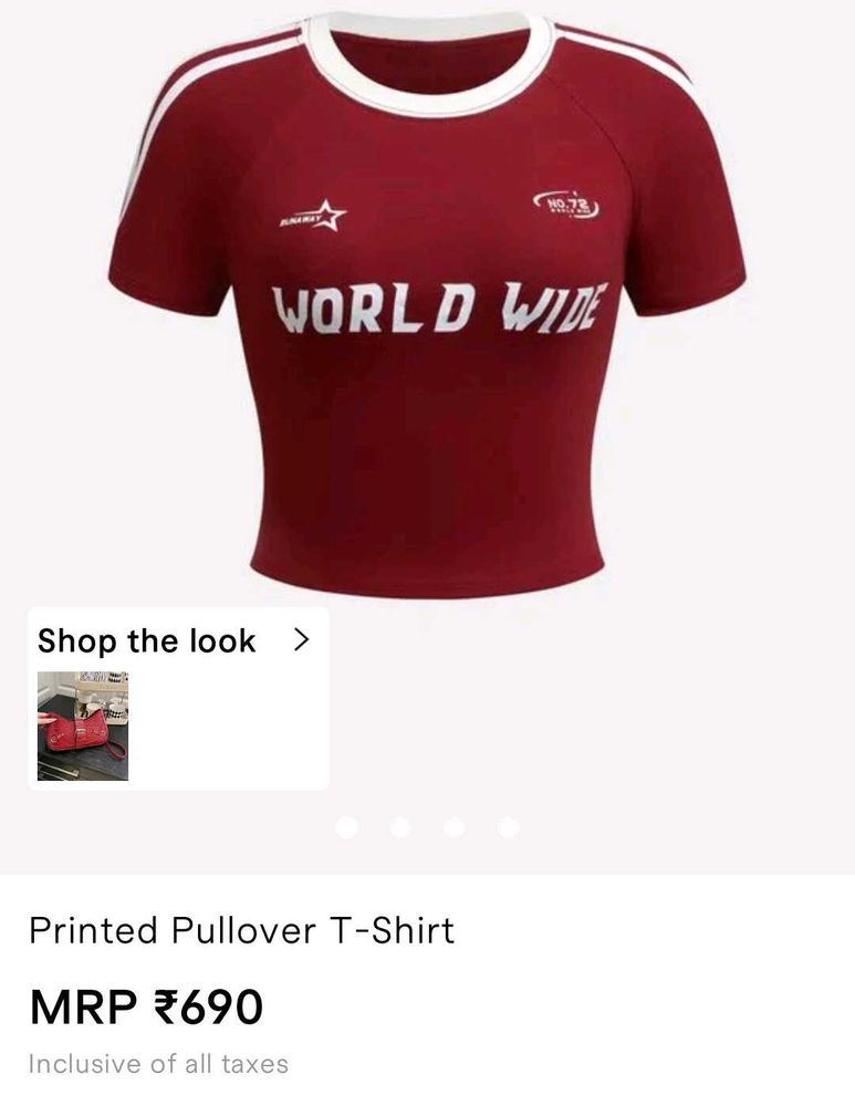 Maroon "World Wide" Graphic T-Shirt