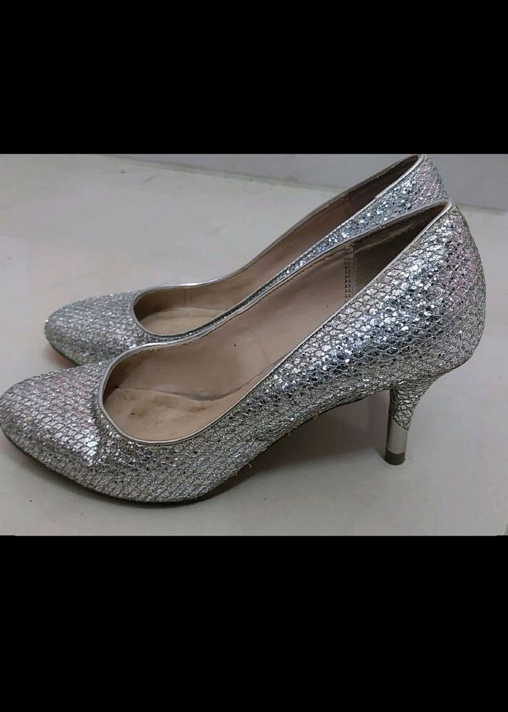 Silver Glitter Party Stiletos pump