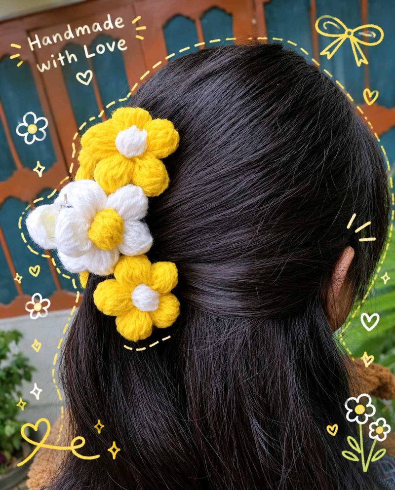 Handmade Crochet Flower Hair Clips