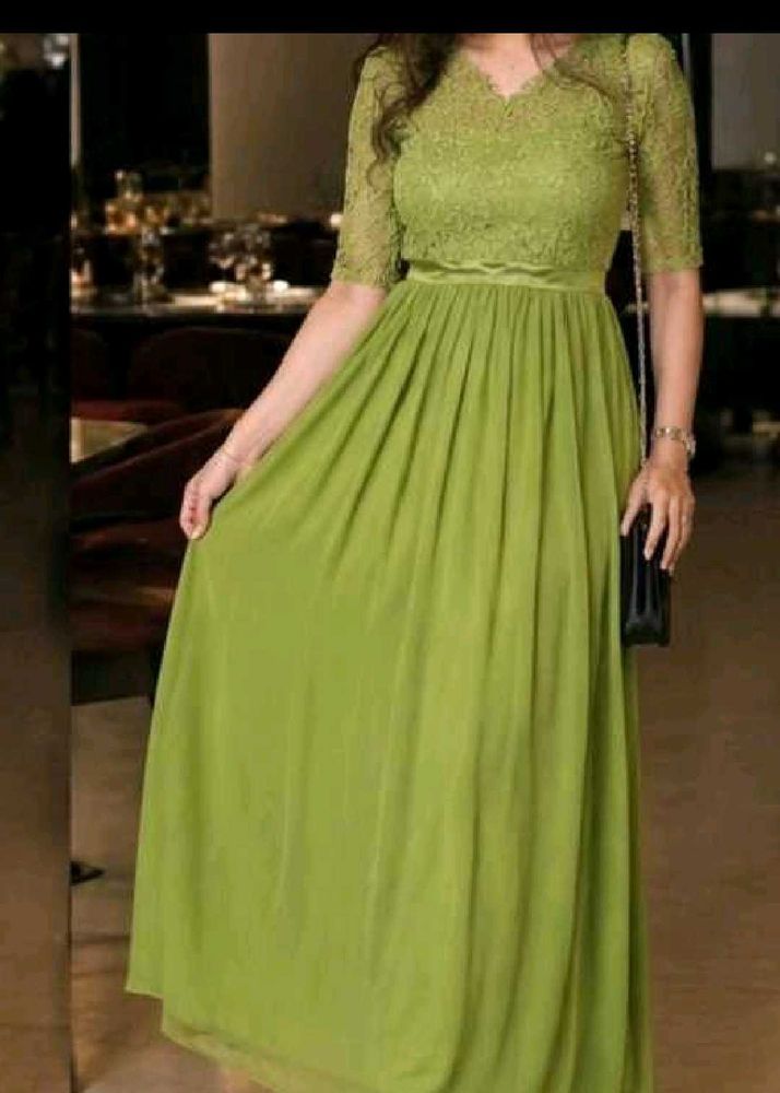 Elegant Green Lace Dress