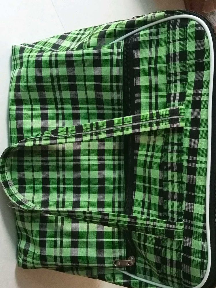 Green Plaid Travel Bag