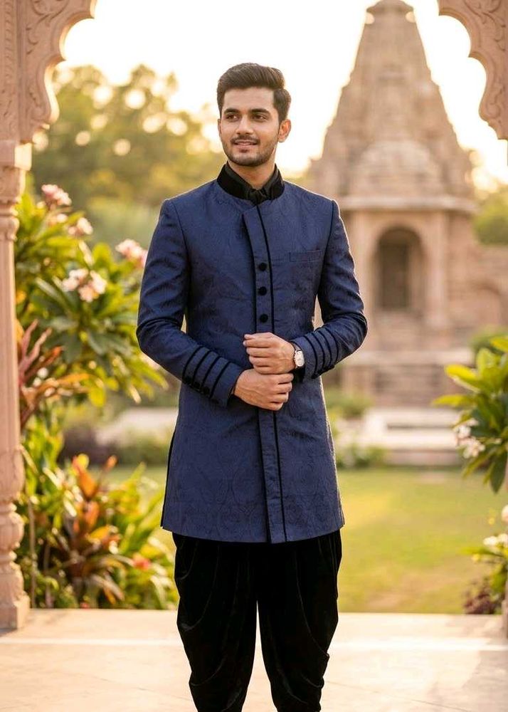 Men's Blue Ethnic Sherwani Set