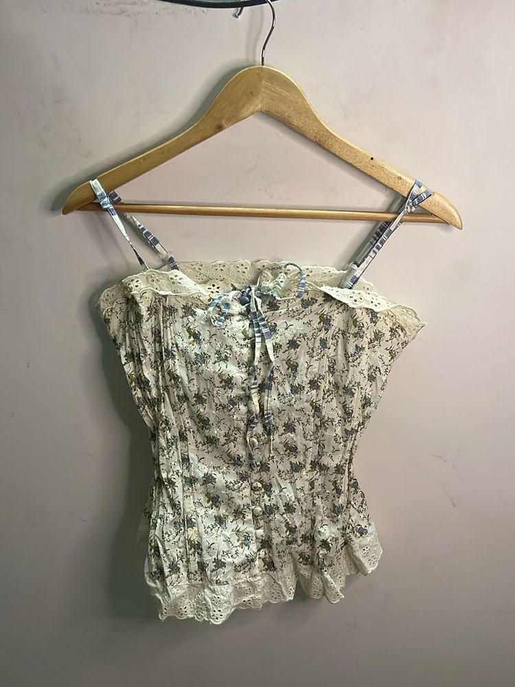 Floral Print Corset Top