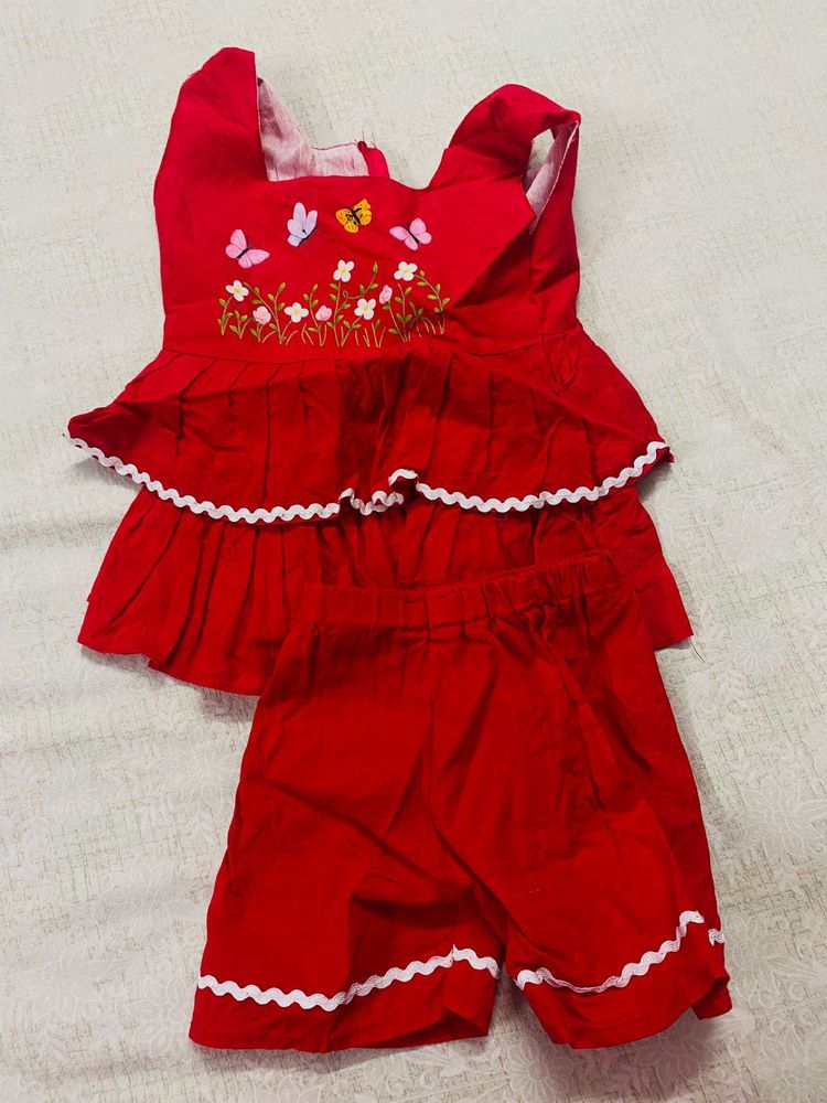 Cute Red Butterfly Baby Outfit