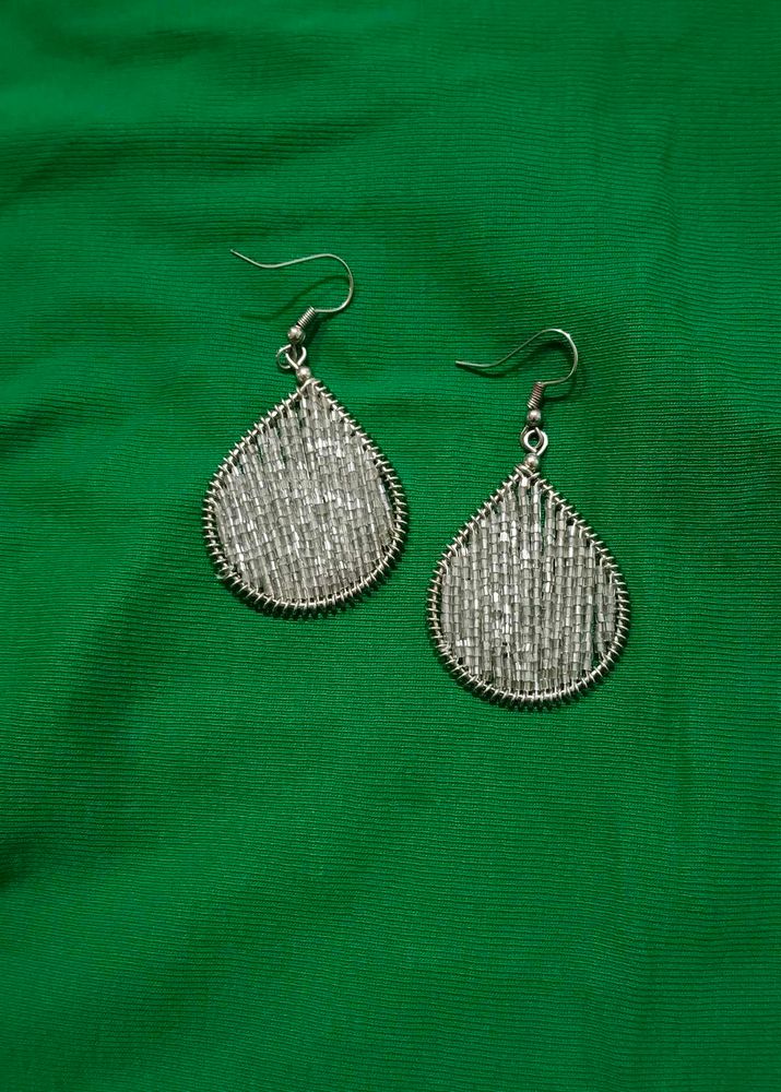 Elegant Teardrop Beaded Dangle Earrings