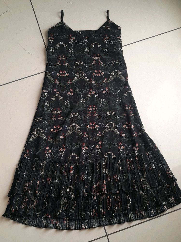 Black Floral Midi Dress