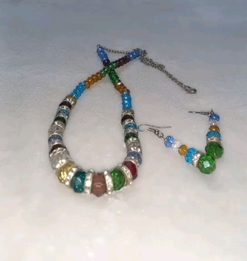 Crystal Necklace And Earrings