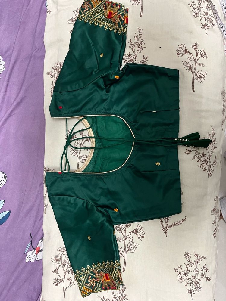 Beautiful Green Embroidered Blouse