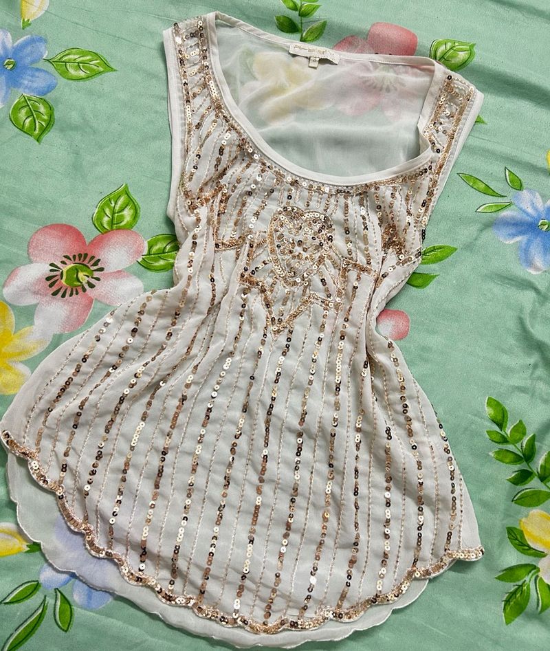 y2k sequin sheer top