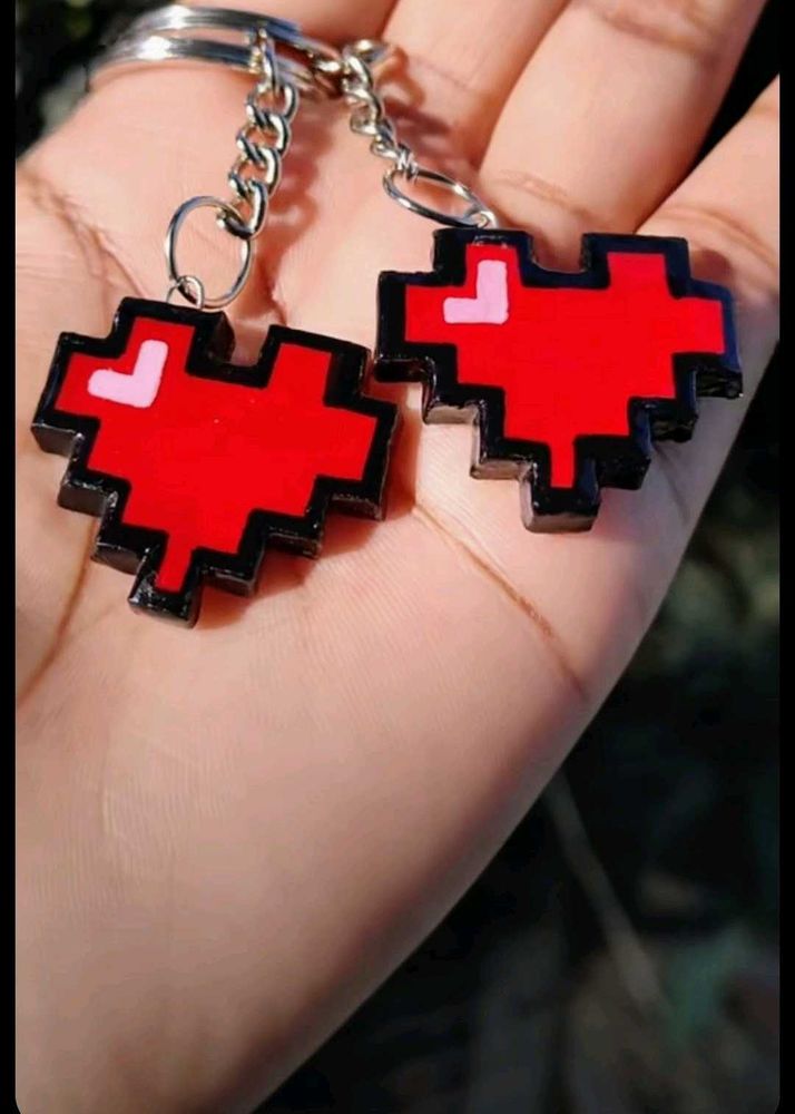 Pixel Heart ❤️ Keychains (1 Pc)