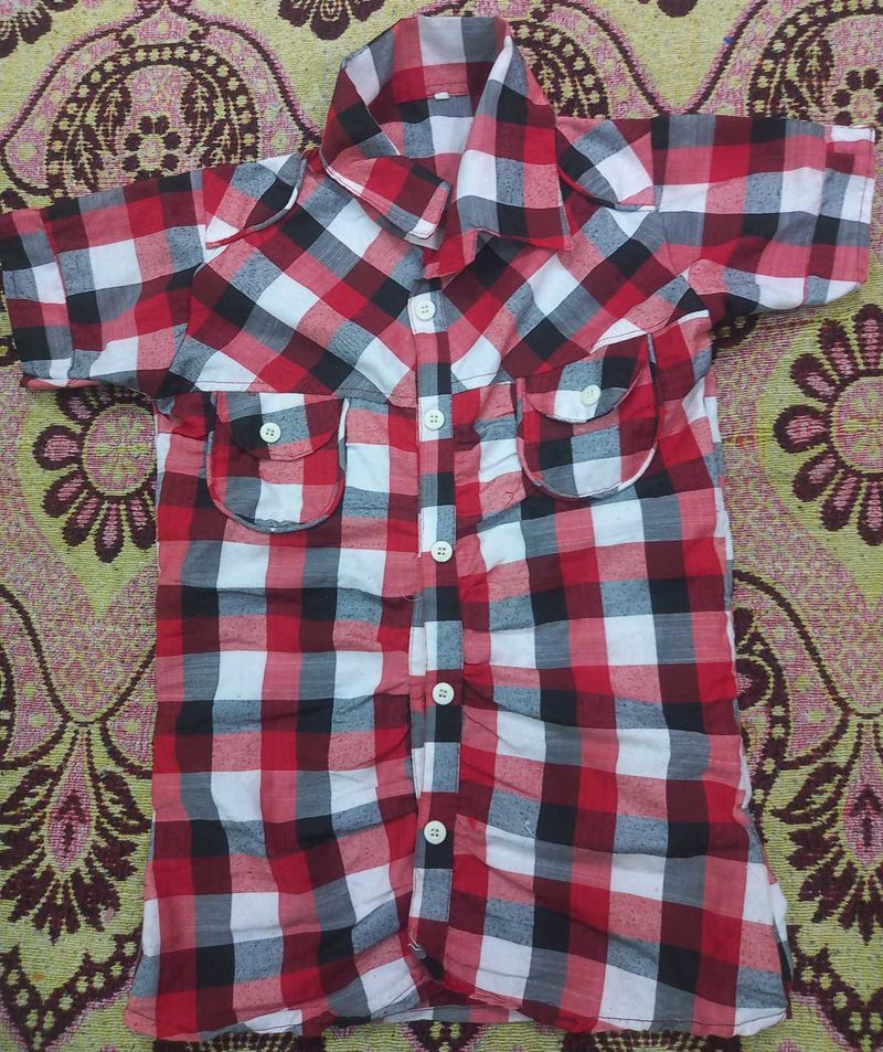 Girls Red &amp; White Checkered Shirt