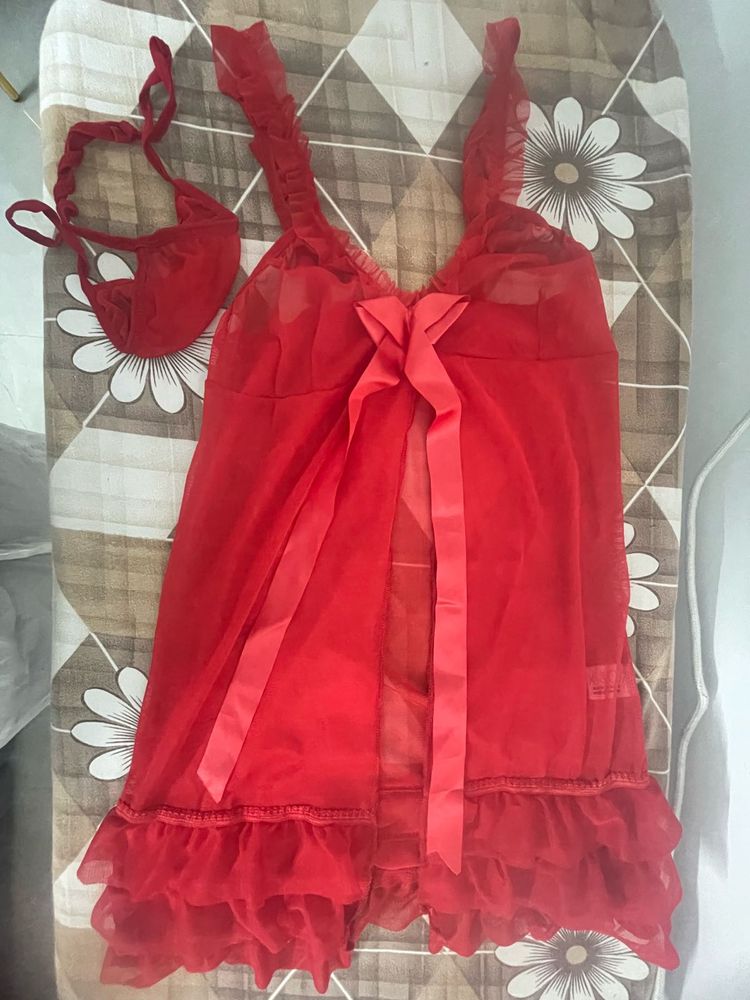 Sexy Red Babydoll Lingerie Set