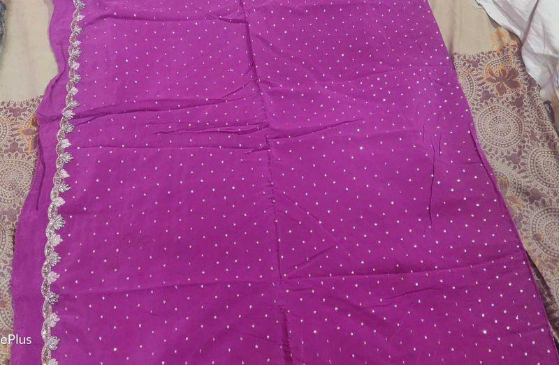 Purple Embellished Ethnic saree