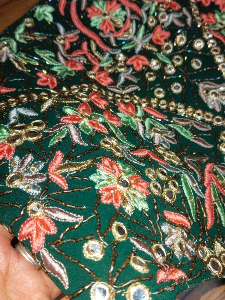 Embroidered Green Ethnic lehnga choli