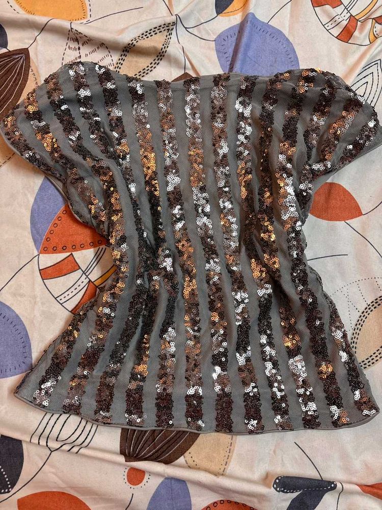 Backless Shein Sparkling Sequin Top
