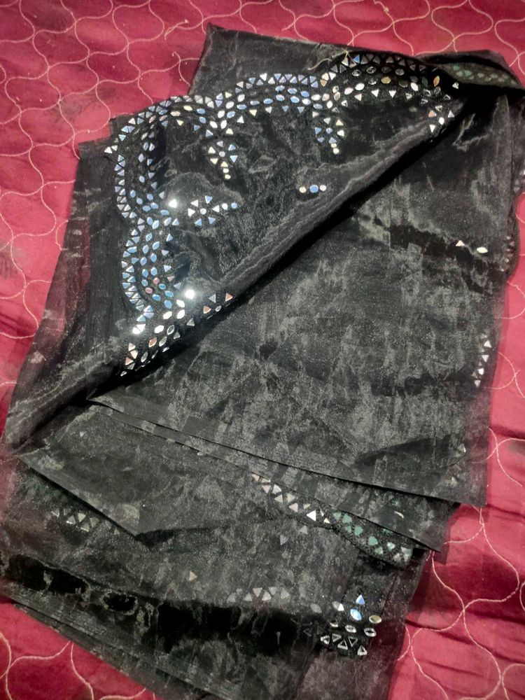 Mirror Work Saree