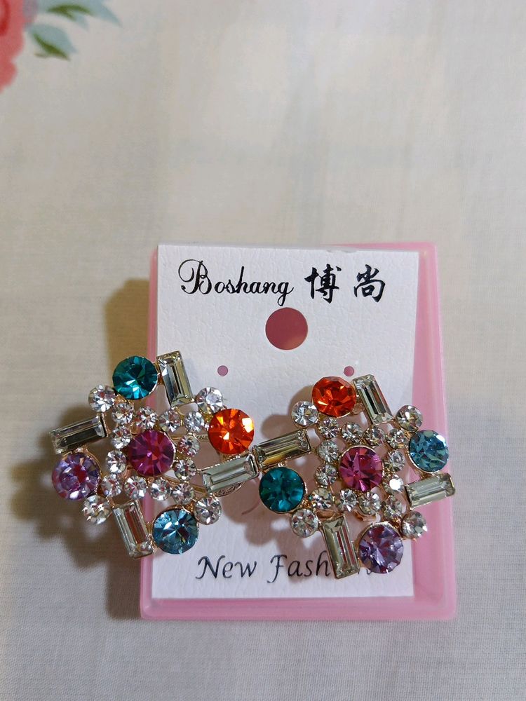 Colouring Diamond Studs Earings