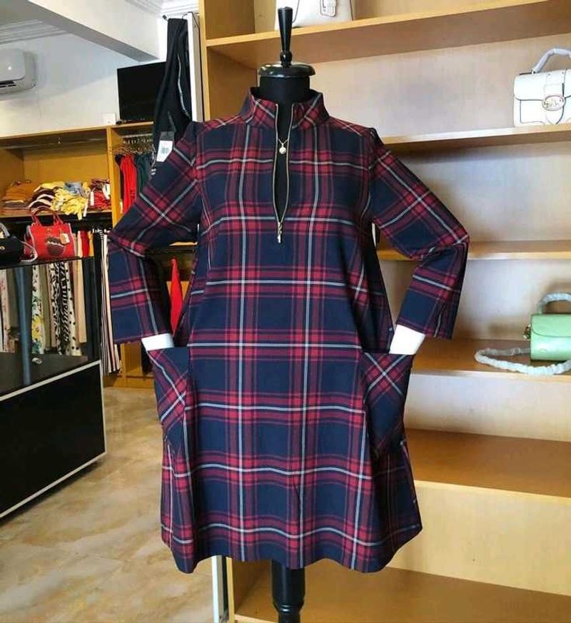 Zara Plaid Tunic Dress