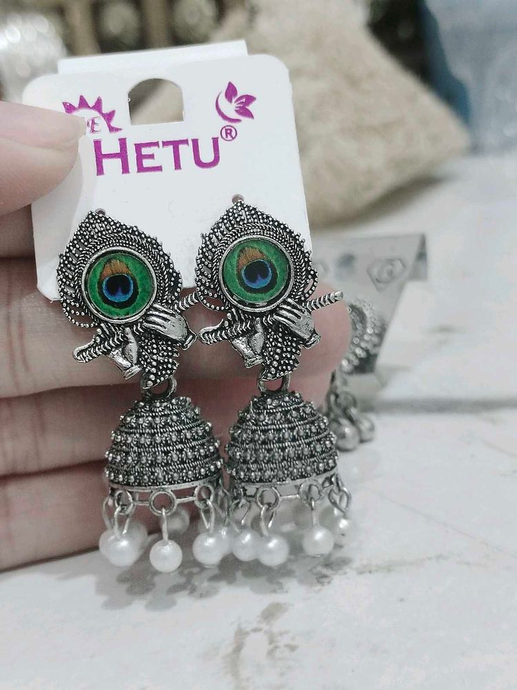 oxidised Jhumka Earrings 2ps for 200 only