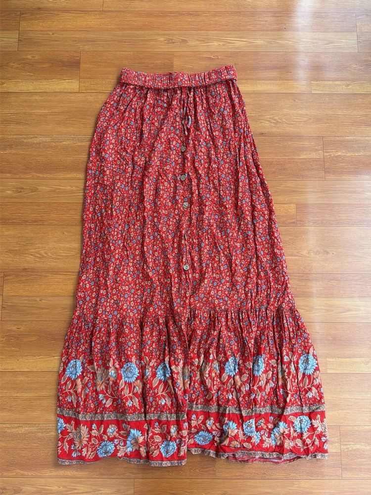 Boho Floral Maxi Skirt