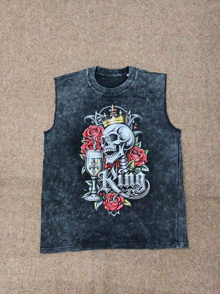ACID WASH GOTHIC Print Sleeveless Tee