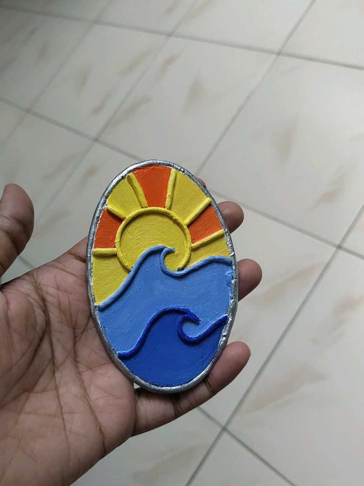 Sunset And Waves Fridge Magnet