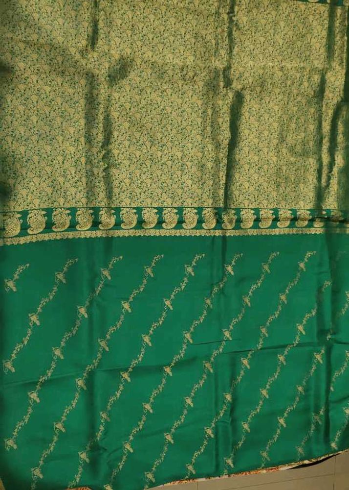 Elegant Green Silk Saree with Gold Weave