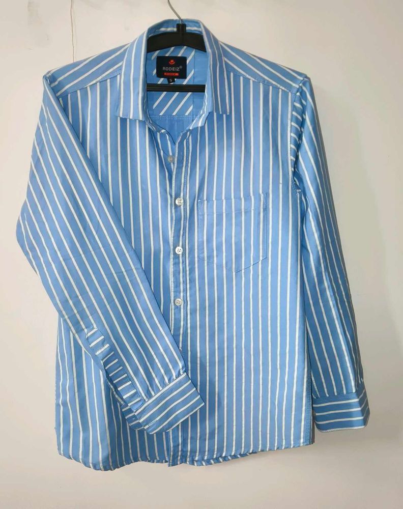 Classic Blue Striped Men's Shirt 👕