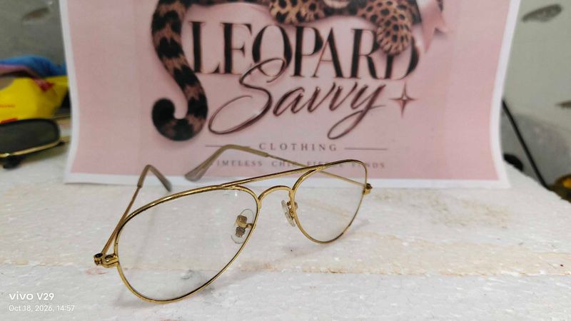 Gold Aviator Eyeglasses