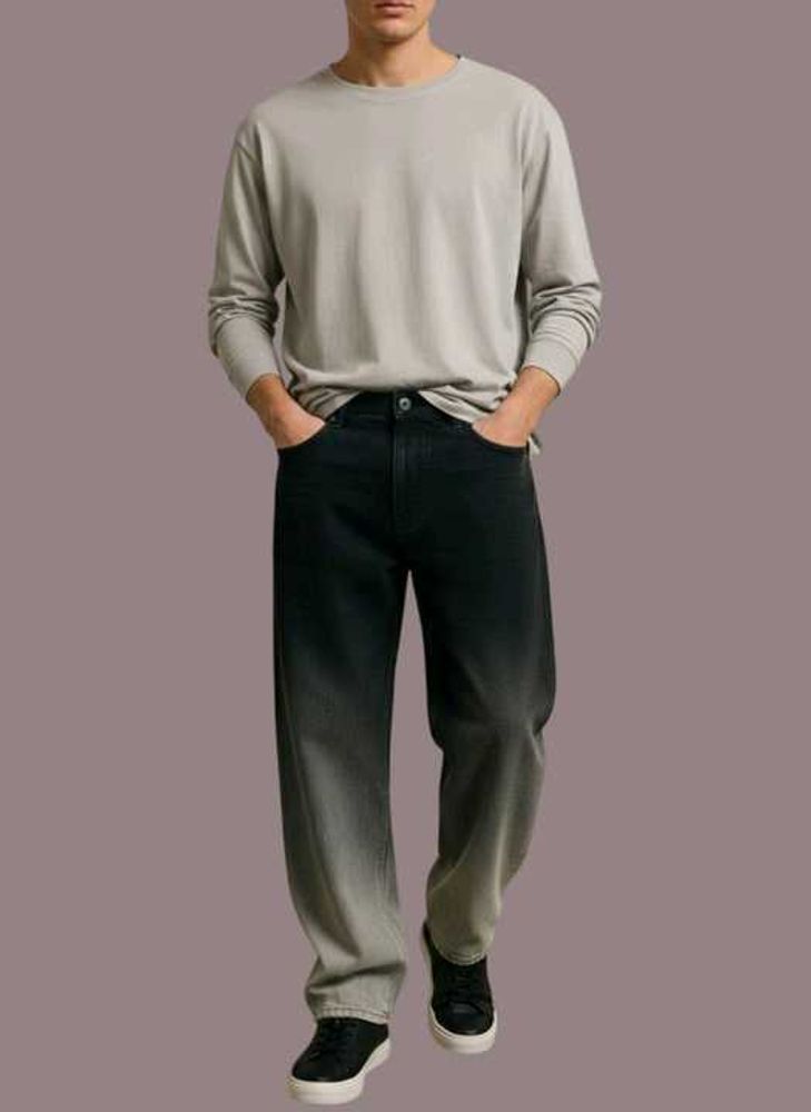 Men's Premium Ombre Fade Denim Jeans | Black to Gr